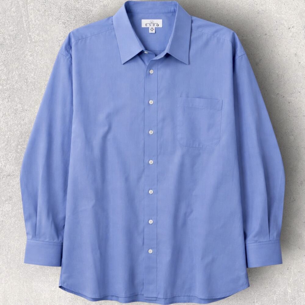 Enro Dress Shirt 20 34 Big Tall Blue Office Core Business Casual Classic Fit